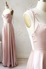 Simple Satin Long Prom Dresses, A-Line Spaghetti Straps Evening Dresses