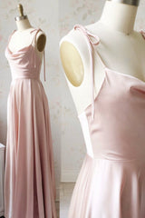 Simple Satin Long Prom Dresses, A-Line Evening Party Dresses