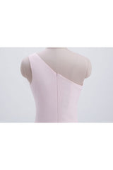 Short Pink One Shoulder Chiffon Homecoming Dress