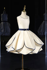 Champagne Satin Flower Girl Dress