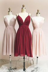 Short Pink Chiffon Homecoming Dress with Cross Back