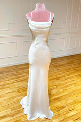 Straps Sheath Ivory Long Formal Dress