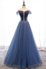 Princess Strapless Beaded Tulle Prom Dress