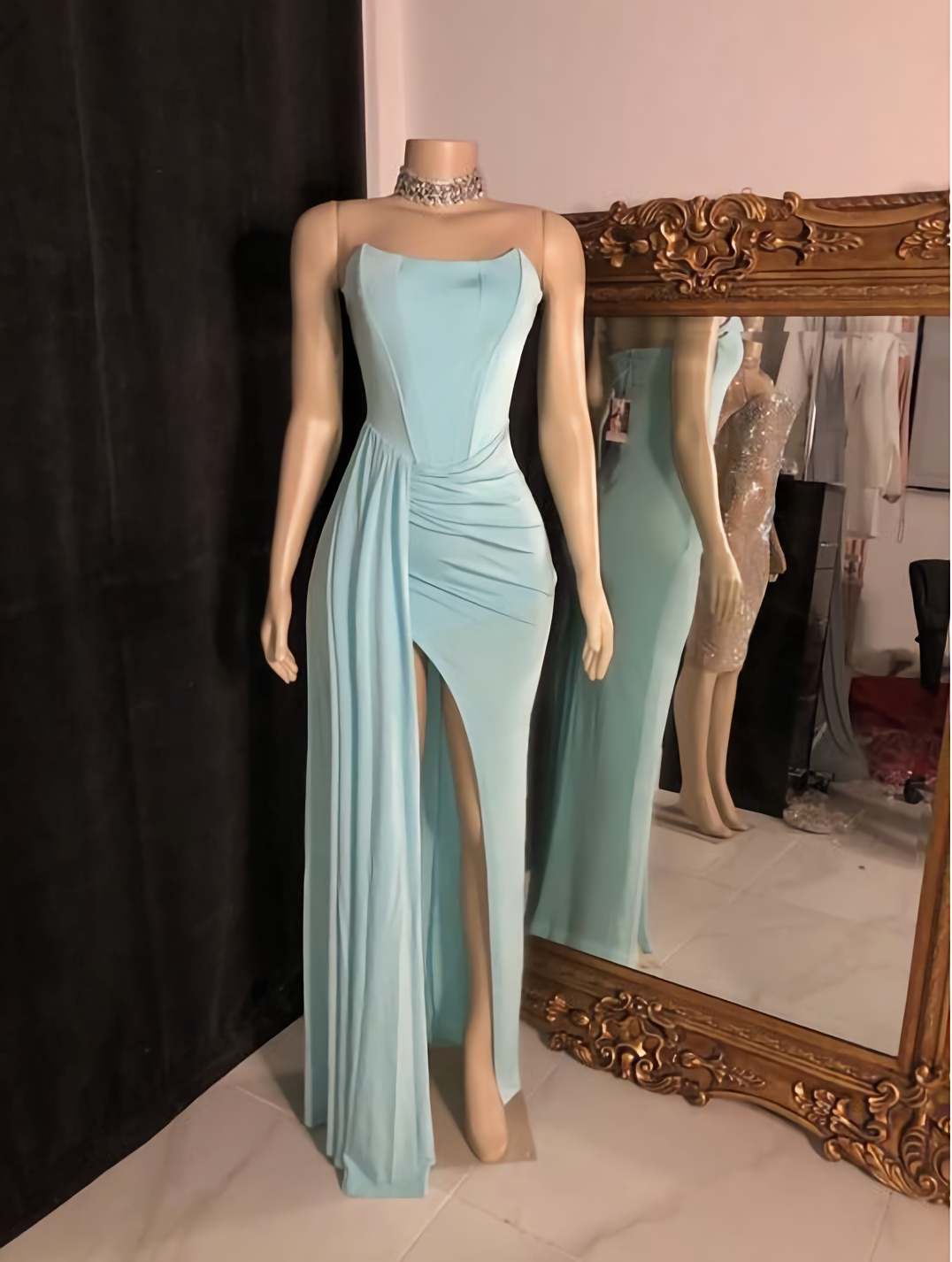 Strapless Simple Mermaid Long Prom Dress