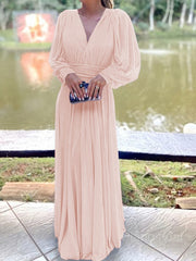 A-Line/Princess V-neck Floor-Length Chiffon Mother of the Bride Dresses With Ruffles