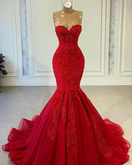 Prom Dresses, Lace Prom Dresses, Red Prom Dresses, Evening Dresses