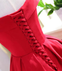 Charming Satin Red Off The Shoulder Homecoming Dress, Party Dress