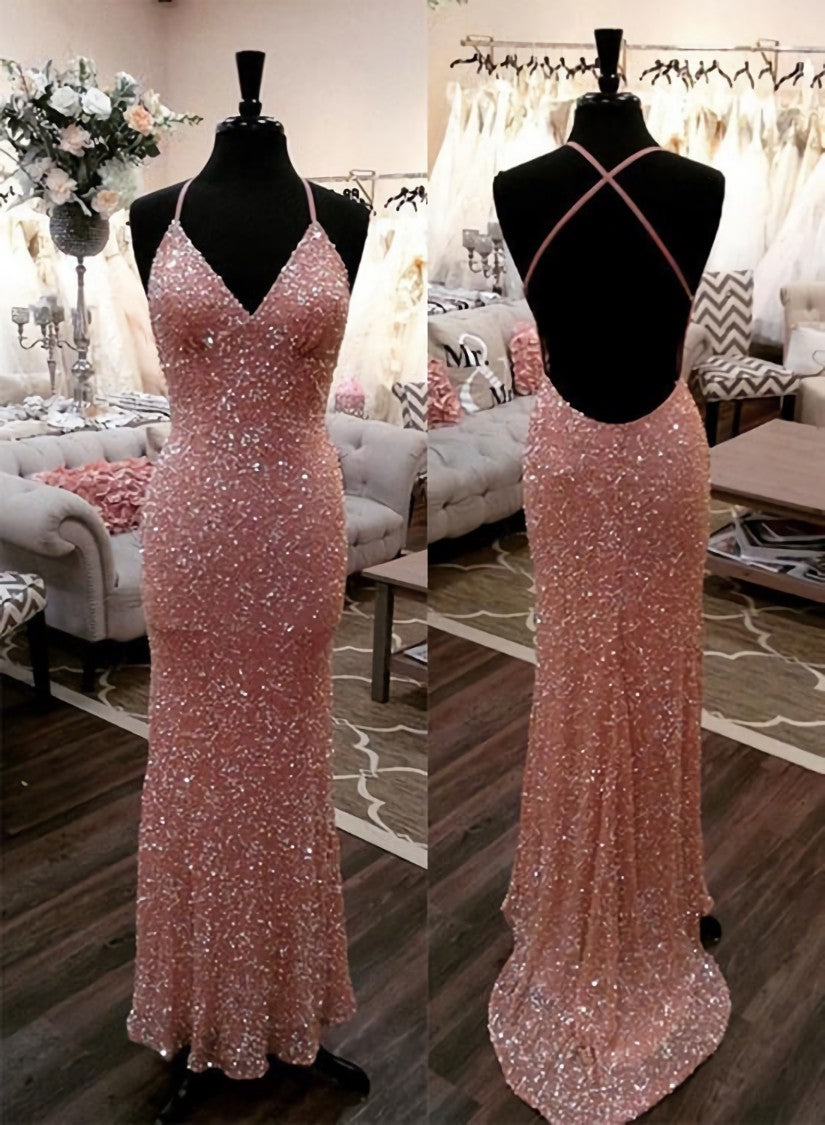 Mermaid  Sequins Long Prom Dress, Evening Dress