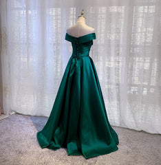 Off Shoulder Satin Simple Sweetheart Long Prom Dress, A-line Party Dress Formal Dress