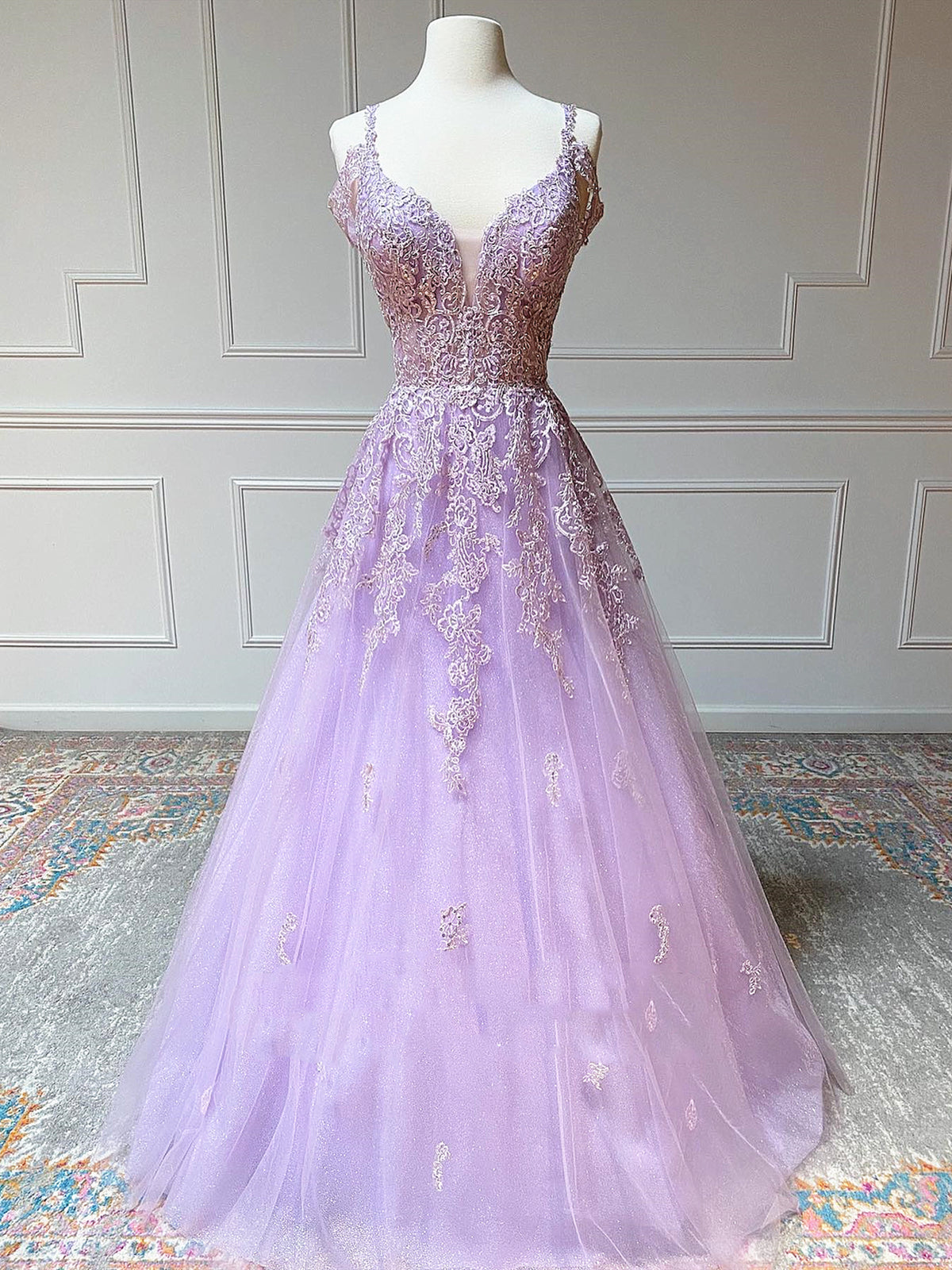 Off the Shoulder Long Purple Prom Dresses, Off Shoulder Purple Lace Formal Evening Dresses