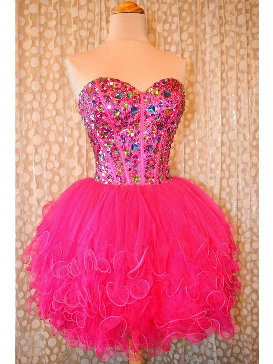 New Arrival Short Beading Beauty Sweetheart Real Made Real Made Homecoming Dresses