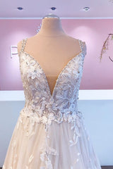 Romantic Long A-Line Sweetheart Appliques Lace Tulle Wedding Dress