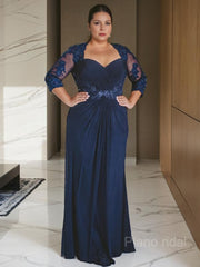 Sheath/Column Sweetheart Floor-Length Chiffon Mother of the Bride Dresses With Appliques Lace