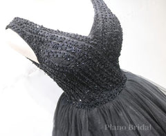 Short Black Lace Prom Dresses, Short Black Lace Homecoming Graduation Dresses