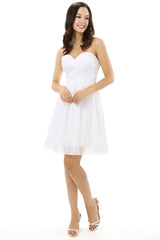 Sweetheart Neck Chiffon Knee Length Homecoming Dresses