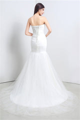 Sweetheart Off The Shoulder Pleated Simple Wedding Dresses