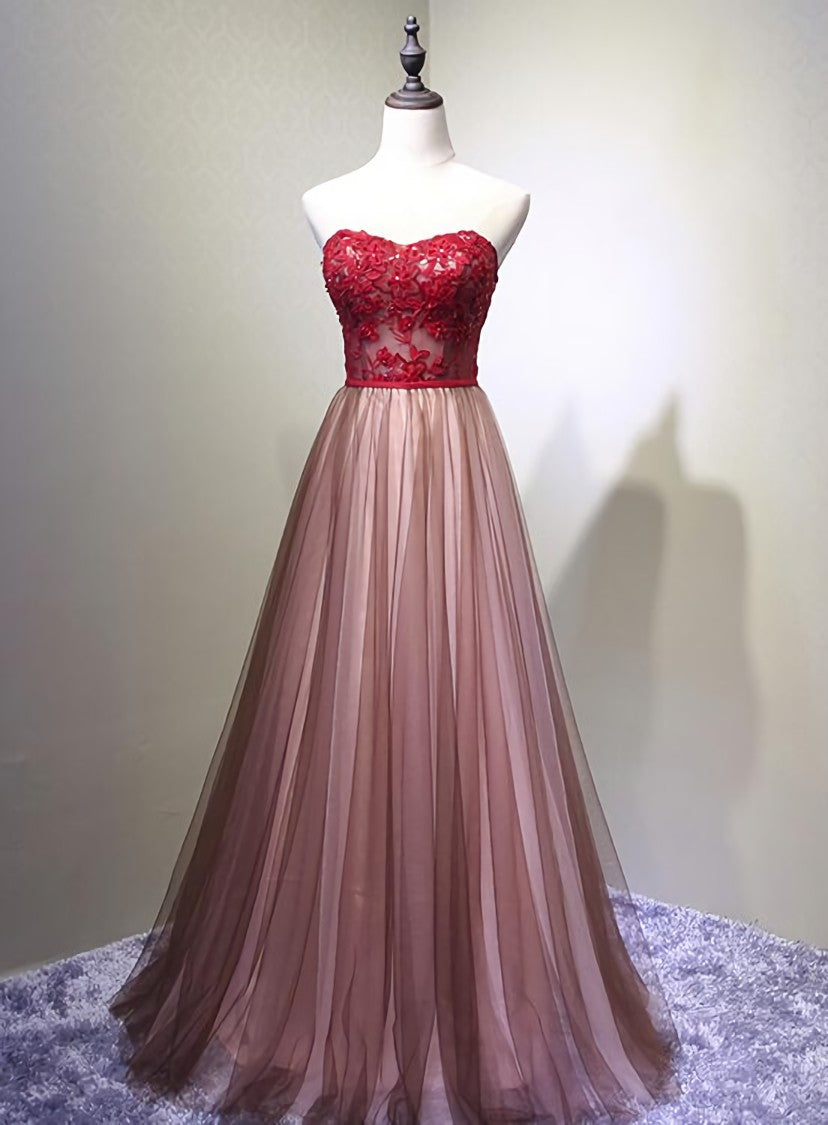 Sweetheart Tulle Prom Dress , Charming Handmade Party Gown, Prom Dress