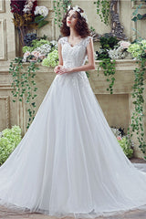 V-Neck A-Line Wedding Dresses